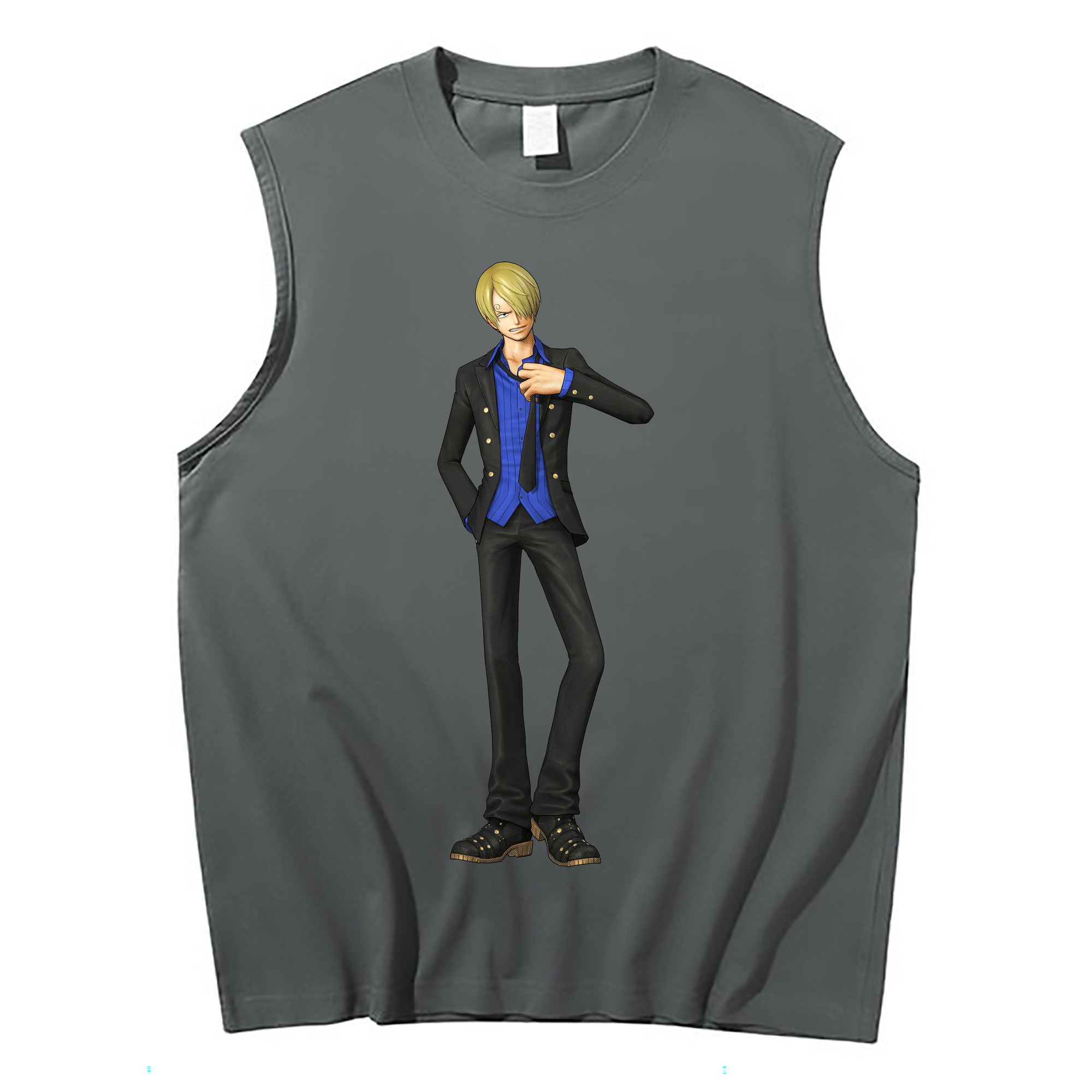 （画像用） ワンピース サンジ ONE PIECE Sanji コットン100％タンクトップ（フロントプリント）